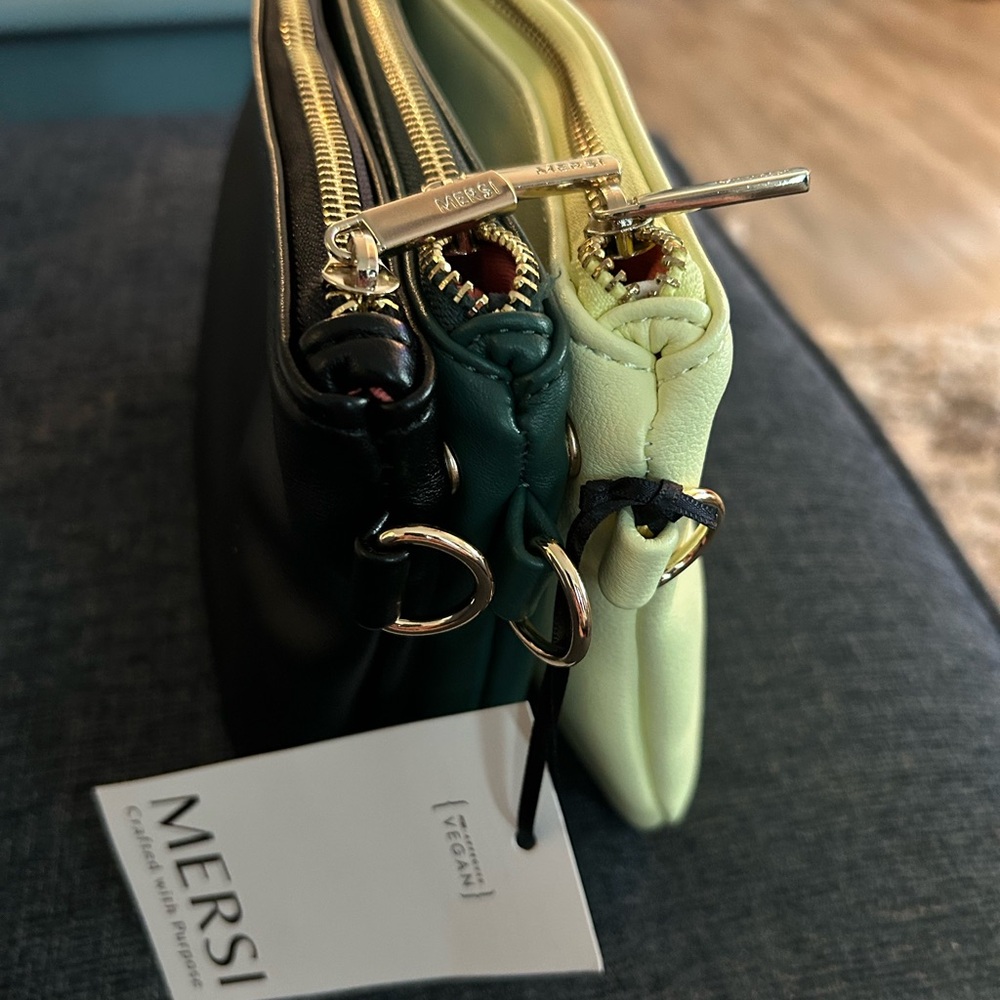 MERSI Chelsea 3-in-1 Crossbody Bag Strap & Wristlet Green, Lime & Black